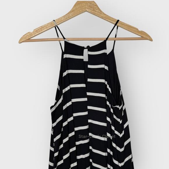 Lulus Step Right Up Striped Swing Dress S Black White Sleeveless Mod Shift - Picture 7 of 10